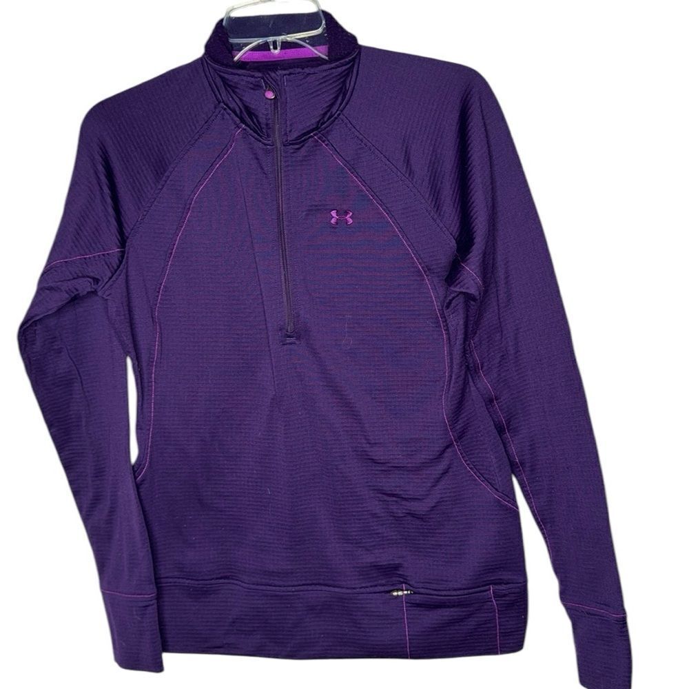 Under Armour Coldgear Purple Quarter Zip Pullover Sweatshirt. Size Medium.